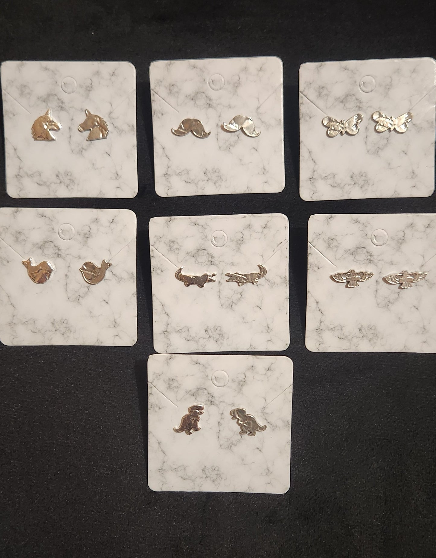 Custom Silver Dime Studded Earrings