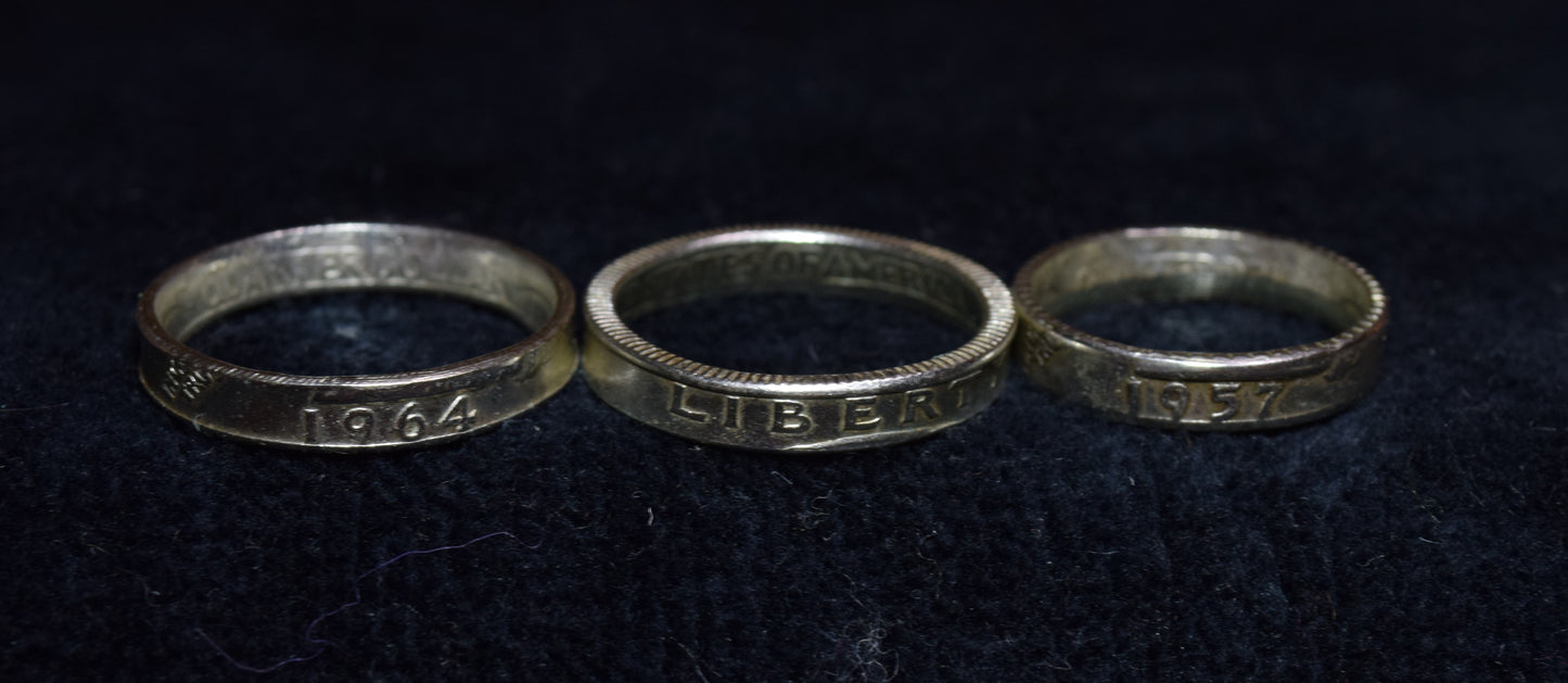 Silver Quarter Rings