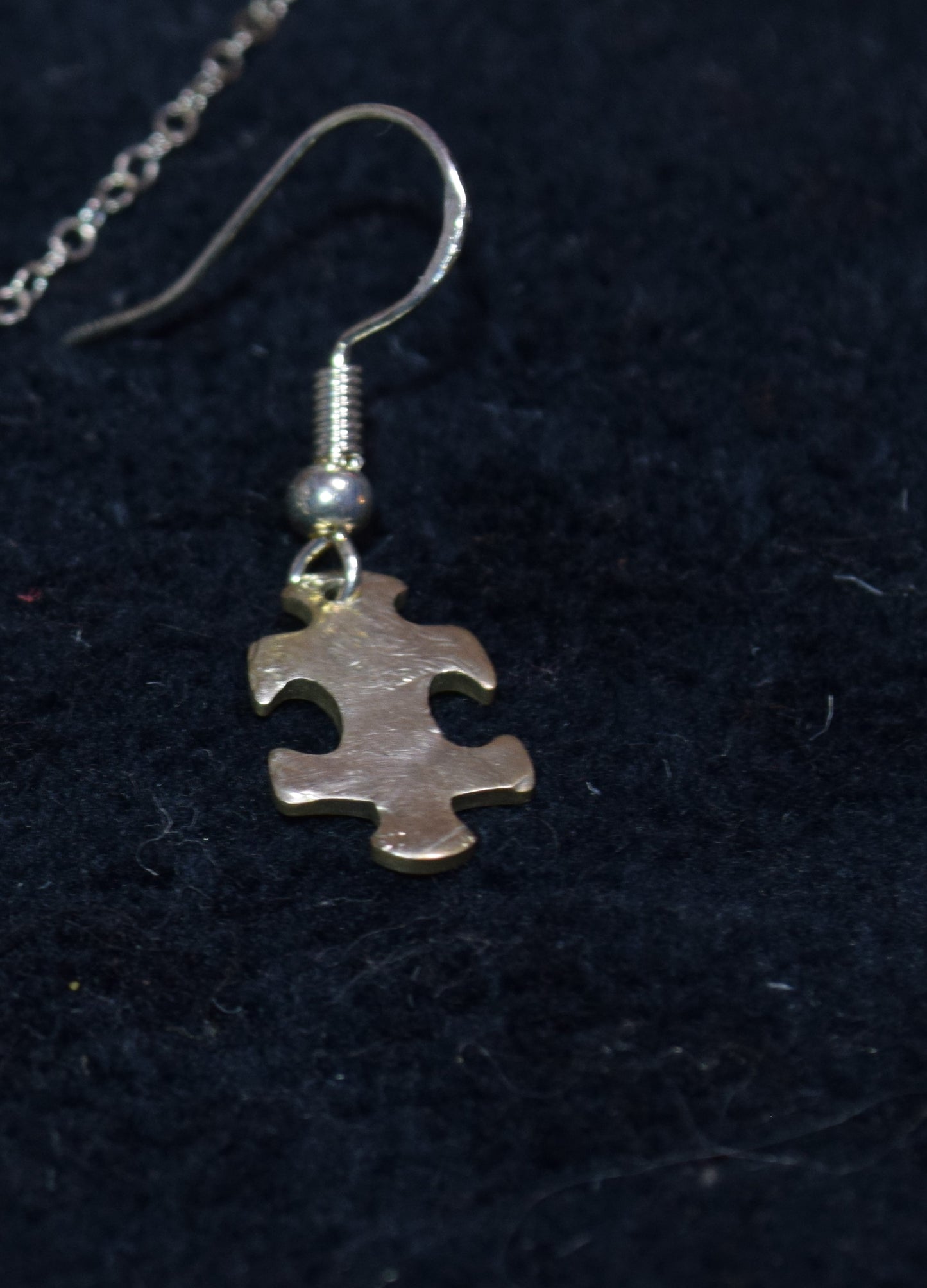 Signature Silver Dime Autism Puzzle Piece Earrings
